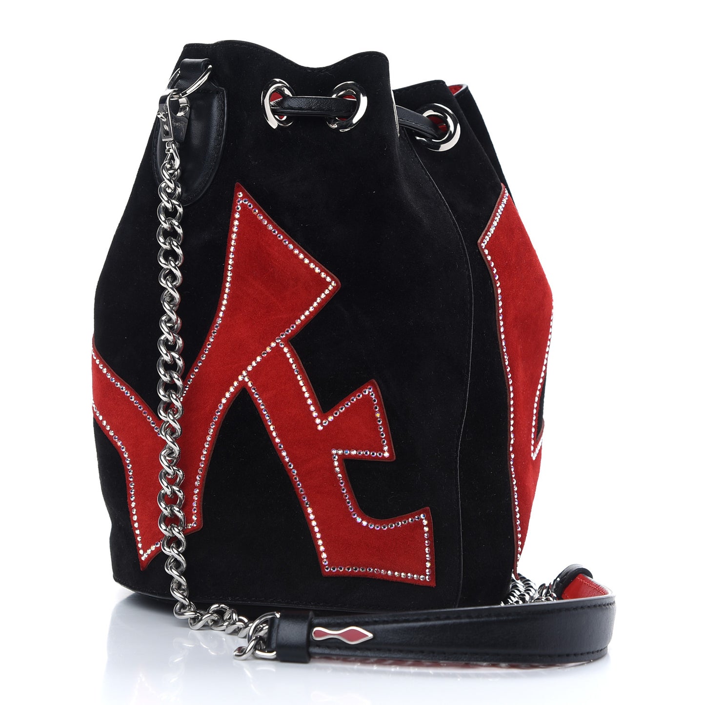 Suede Mary Jane Love Bucket Black Red