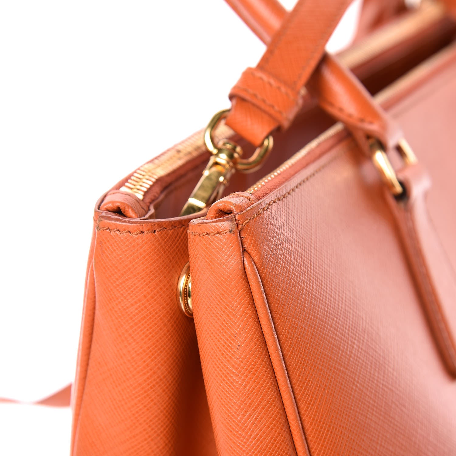 Prada Saffiano Medium Galleria Double Zip Tote Papaya 21 of 23