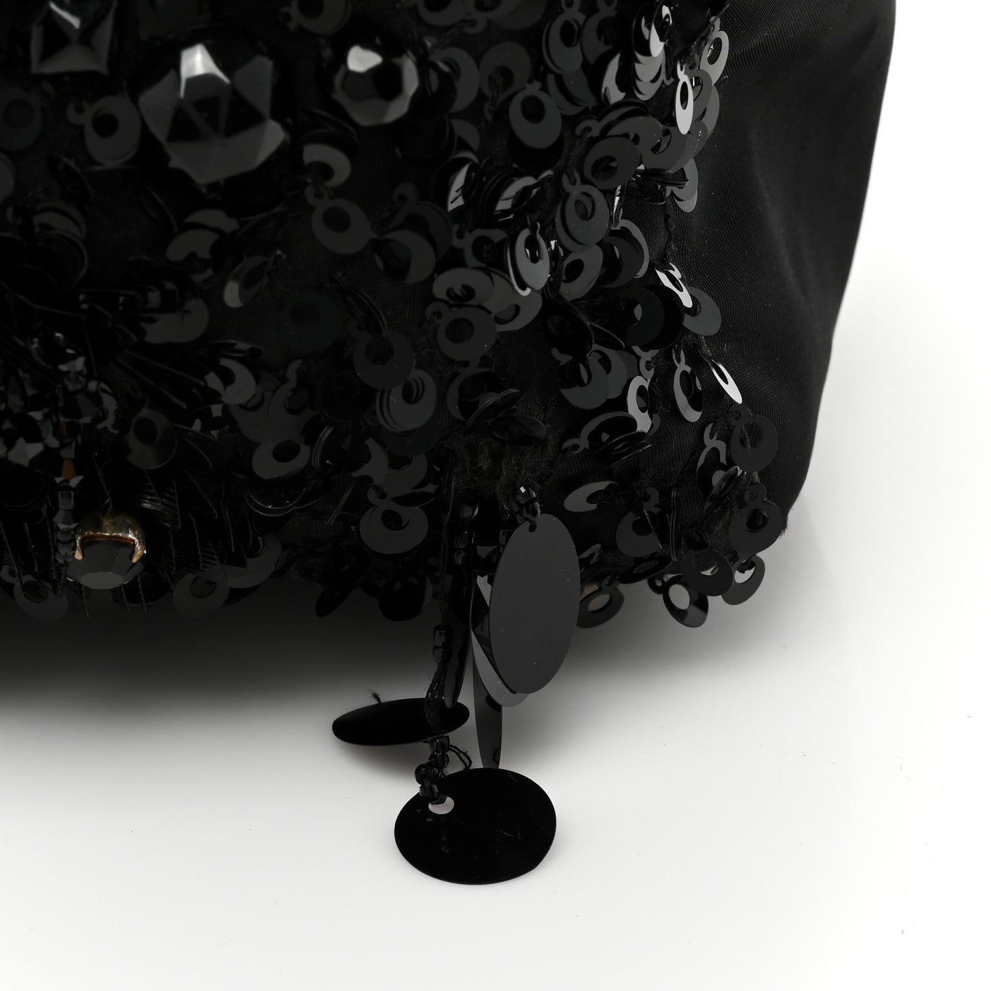 Nylon Sequin Tote Black