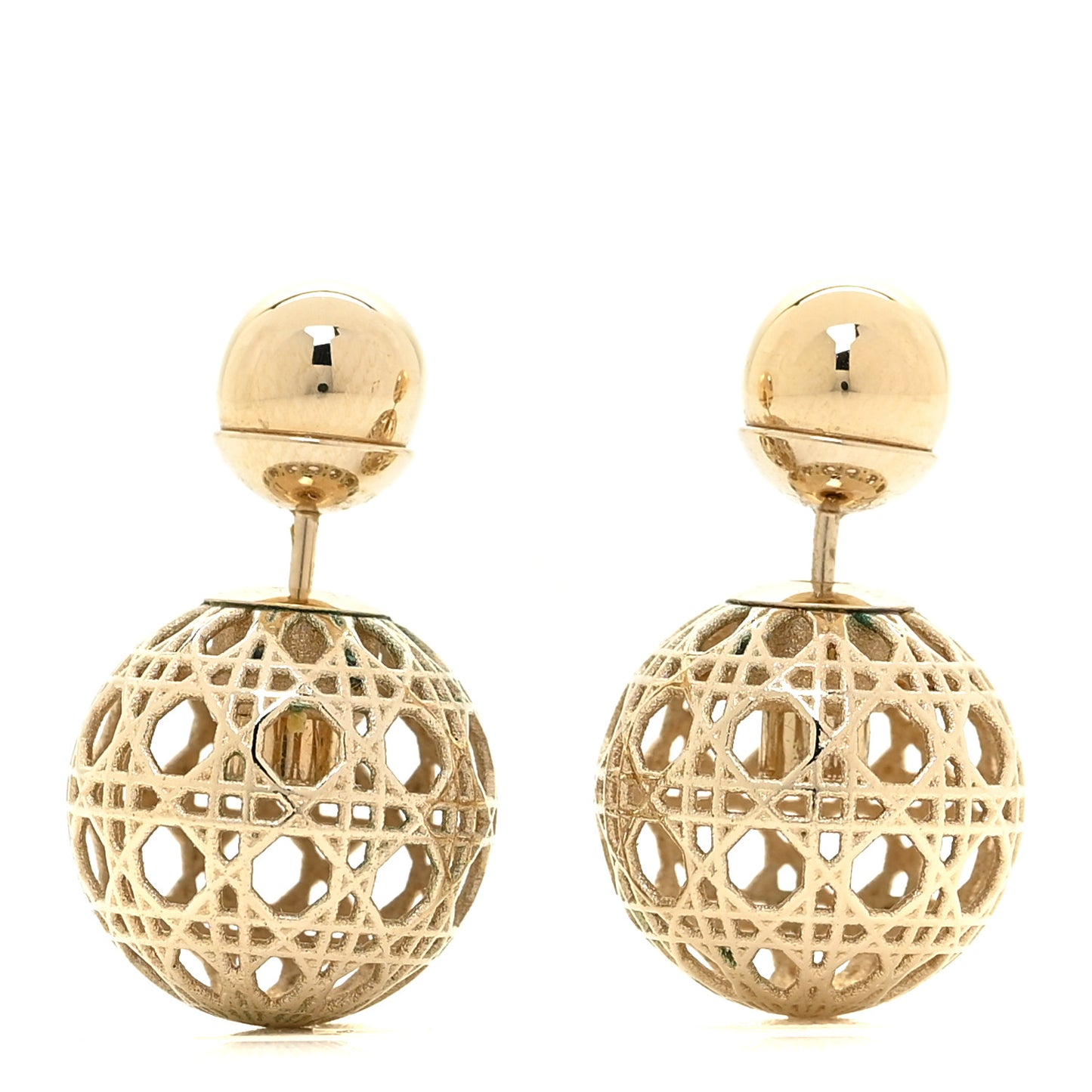 Cannage Mise En Dior Tribal Earrings Gold