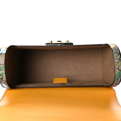 Gucci GG Supreme Monogram Flora Small Padlock Bamboo Shoulder Bag Beige Multicolor Crop 5 of 9