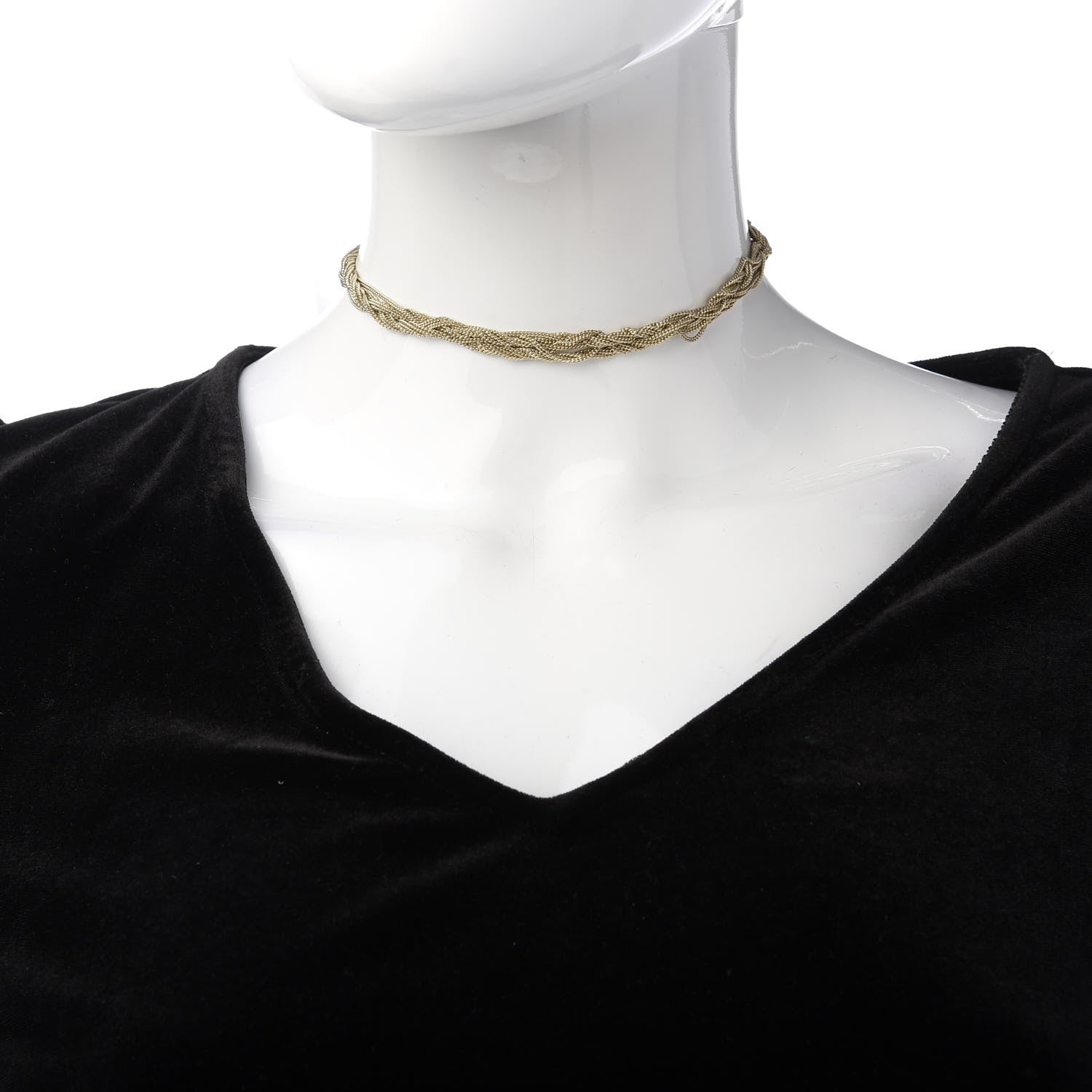 Saint Laurent Lou Lou Twisted Chains Necklace Gold 2 of 4