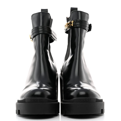 Gucci Magnum Calfskin Logo Chelsea Ankle Boots 40.5 Black 2 of 9