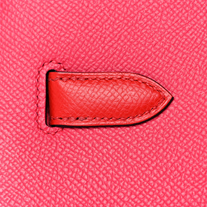 Hermes Epsom Casaque Birkin Sellier 30 Rouge Coeur Rose Extreme Bleu Zanzibar 14 of 35