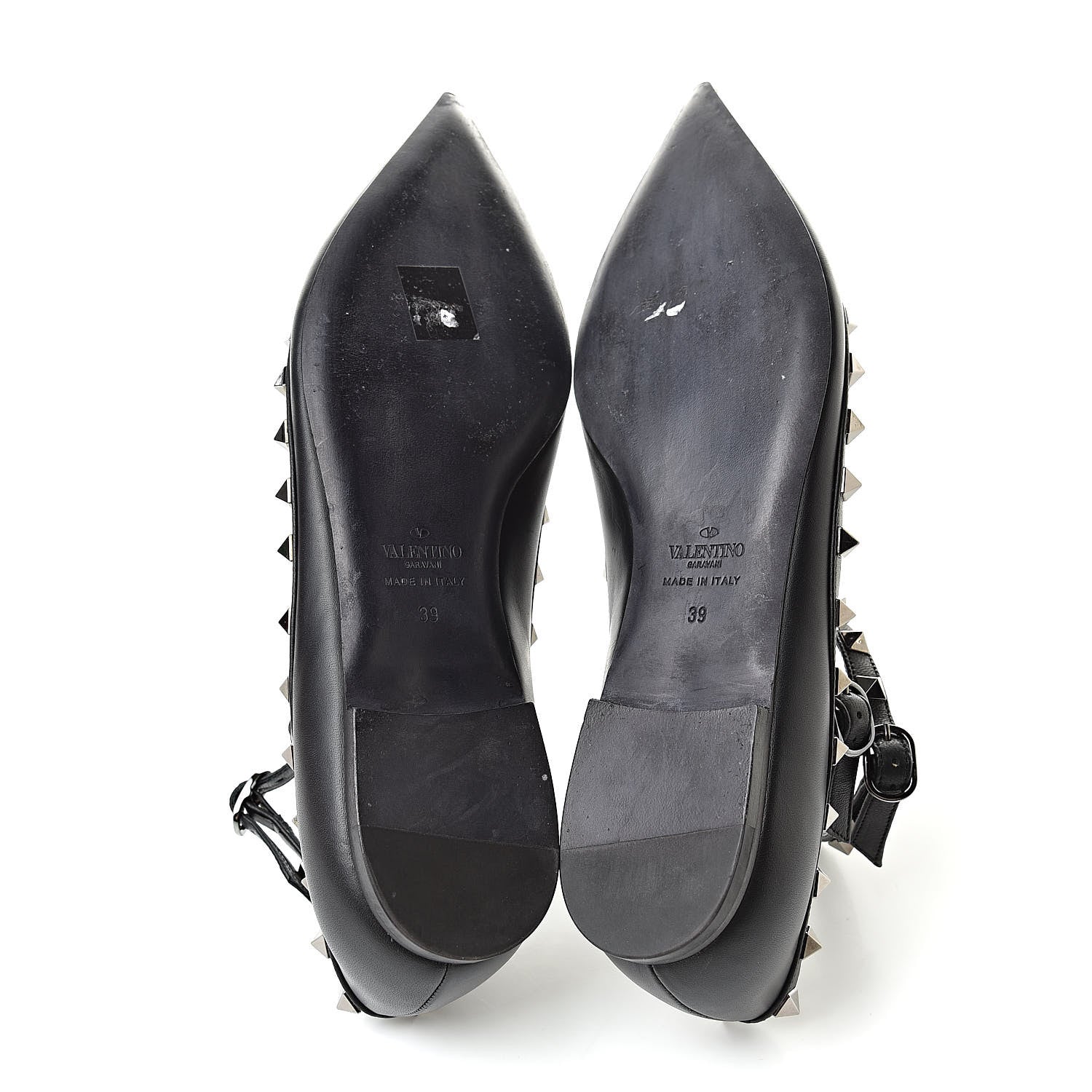 Valentino Garavani Nappa Rockstud Cage Ballerina Flats 39 Black 5 of 10