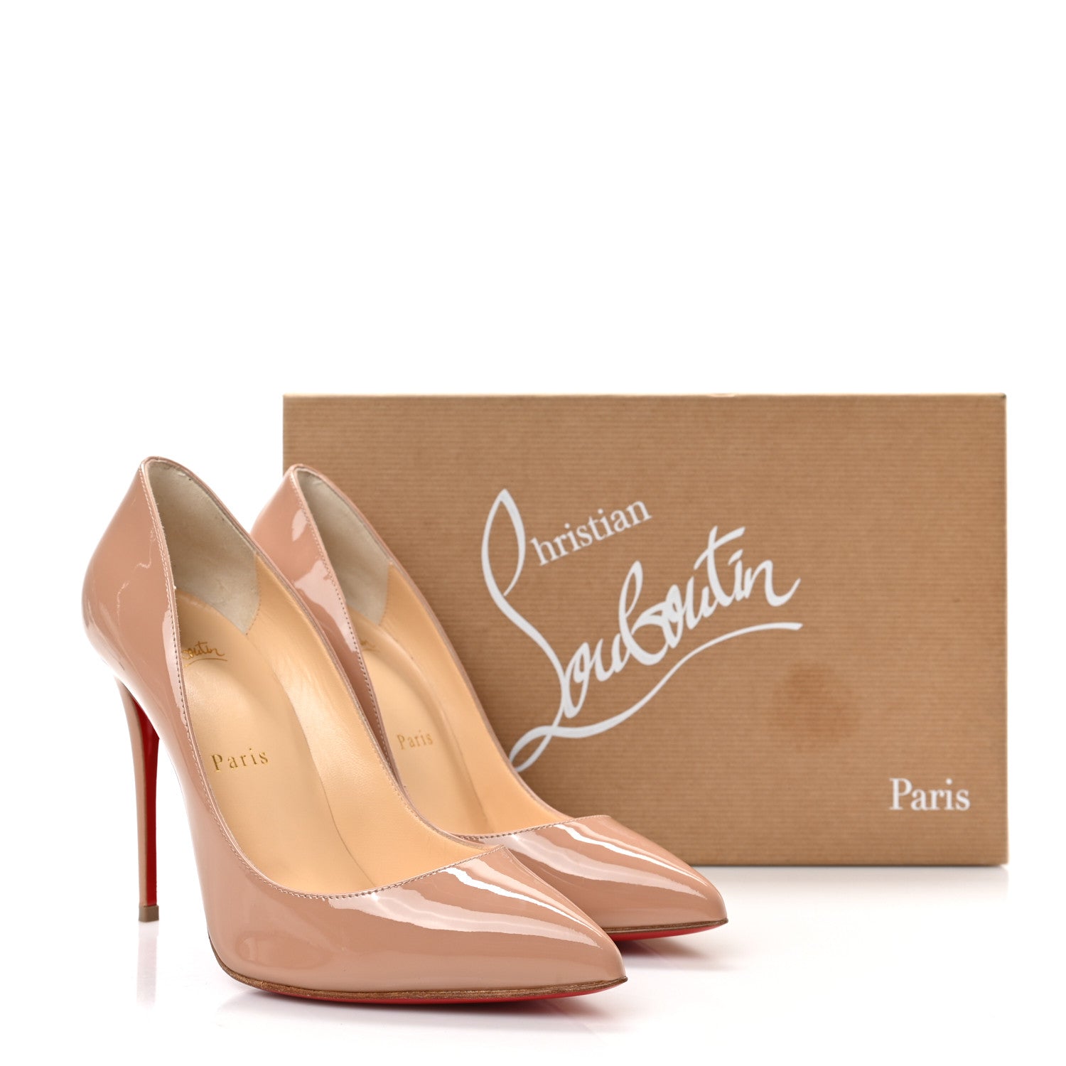 Christian Louboutin Patent Pigalle Follies 100 Pumps 36.5 Nude 8 of 8