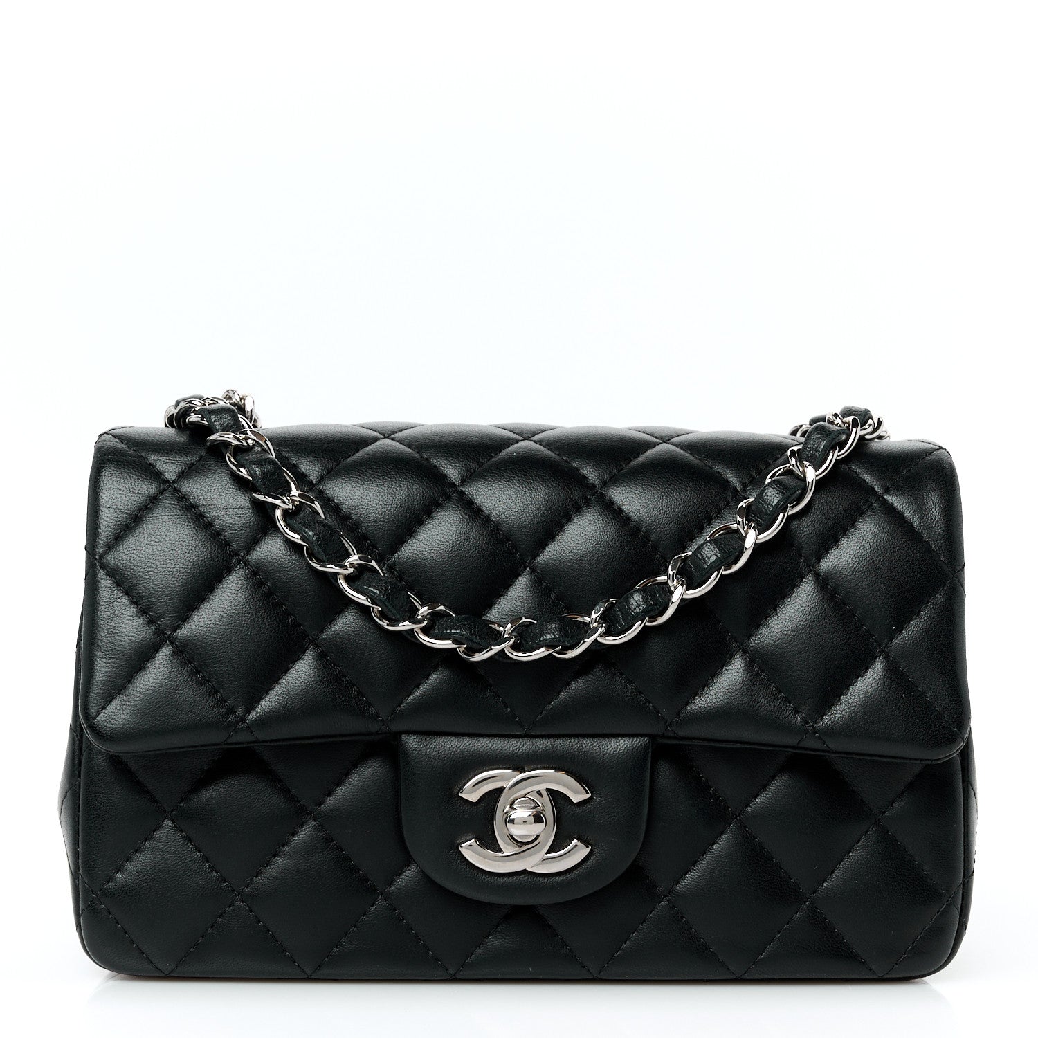 Chanel Lambskin Quilted Mini Rectangular Flap Black 1 of 11