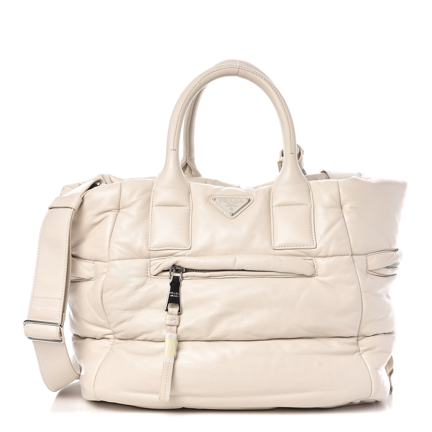Nappa Bomber Tote Bianco