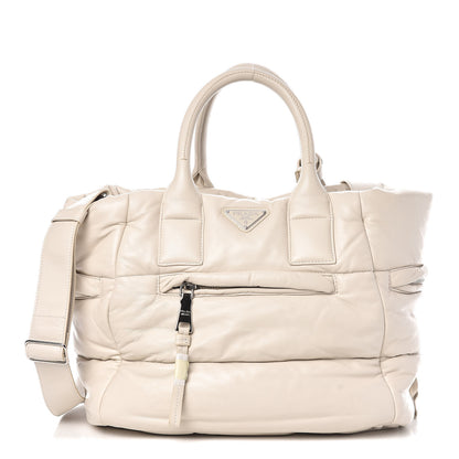 Prada Nappa Bomber Tote Bianco 1 of 8