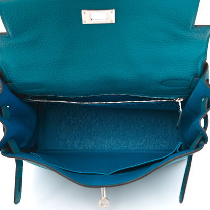 Hermes Taurillon Clemence Kelly Retourne 28 Bleu Izmir 5 of 10