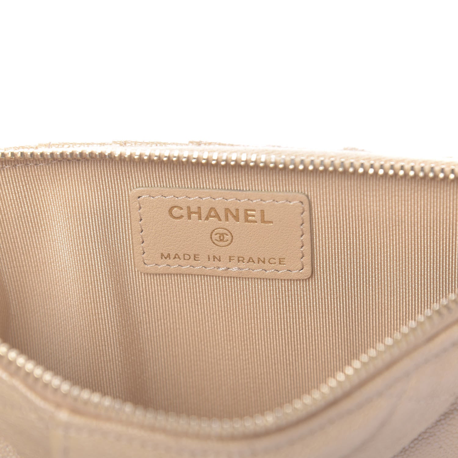 Chanel Iridescent Caviar Quilted Classic Flat Wallet Pouch Beige 6 of 6