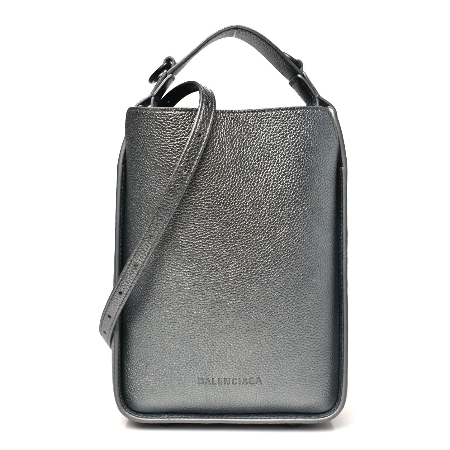 Metallic Calfskin XS Tool 2.0 North-South Tote Silver