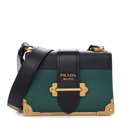 Prada City Calf Saffiano Cahier Bag Biliardo Black 1 of 8