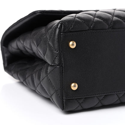 Chanel Caviar Lizard Quilted Medium Coco Handle Flap Black 8 of 10