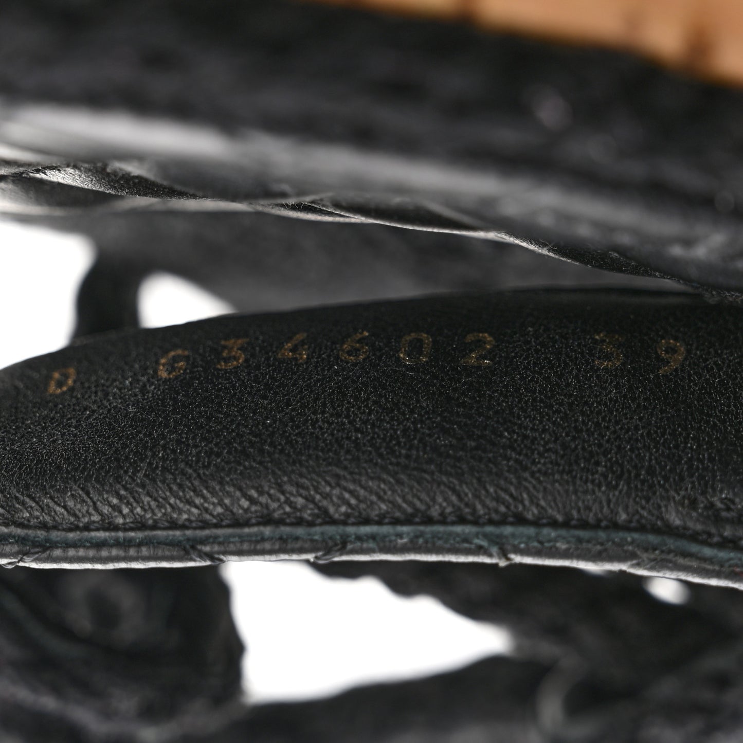 Cord Lambskin Quilted Logo Sandals 39 Black