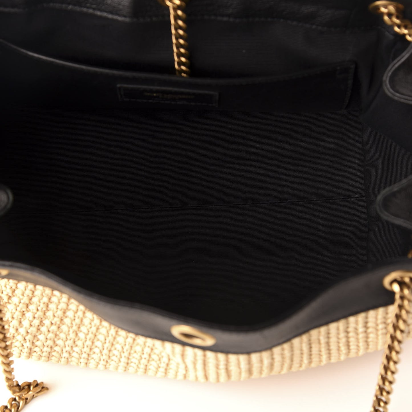 Raffia Calfskin Small Nolita Shoulder Bag Natural Black