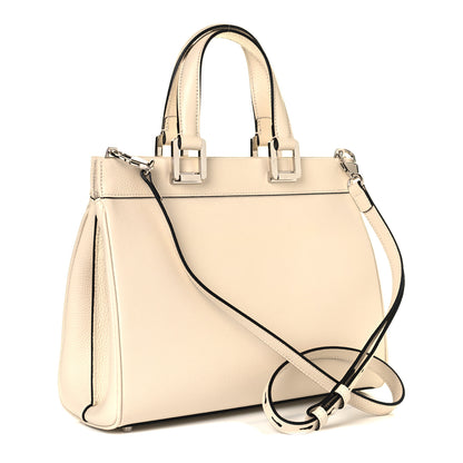 Gucci Grainy Calfskin Small Zumi Top Handle Bag Mystic White 3 of 11
