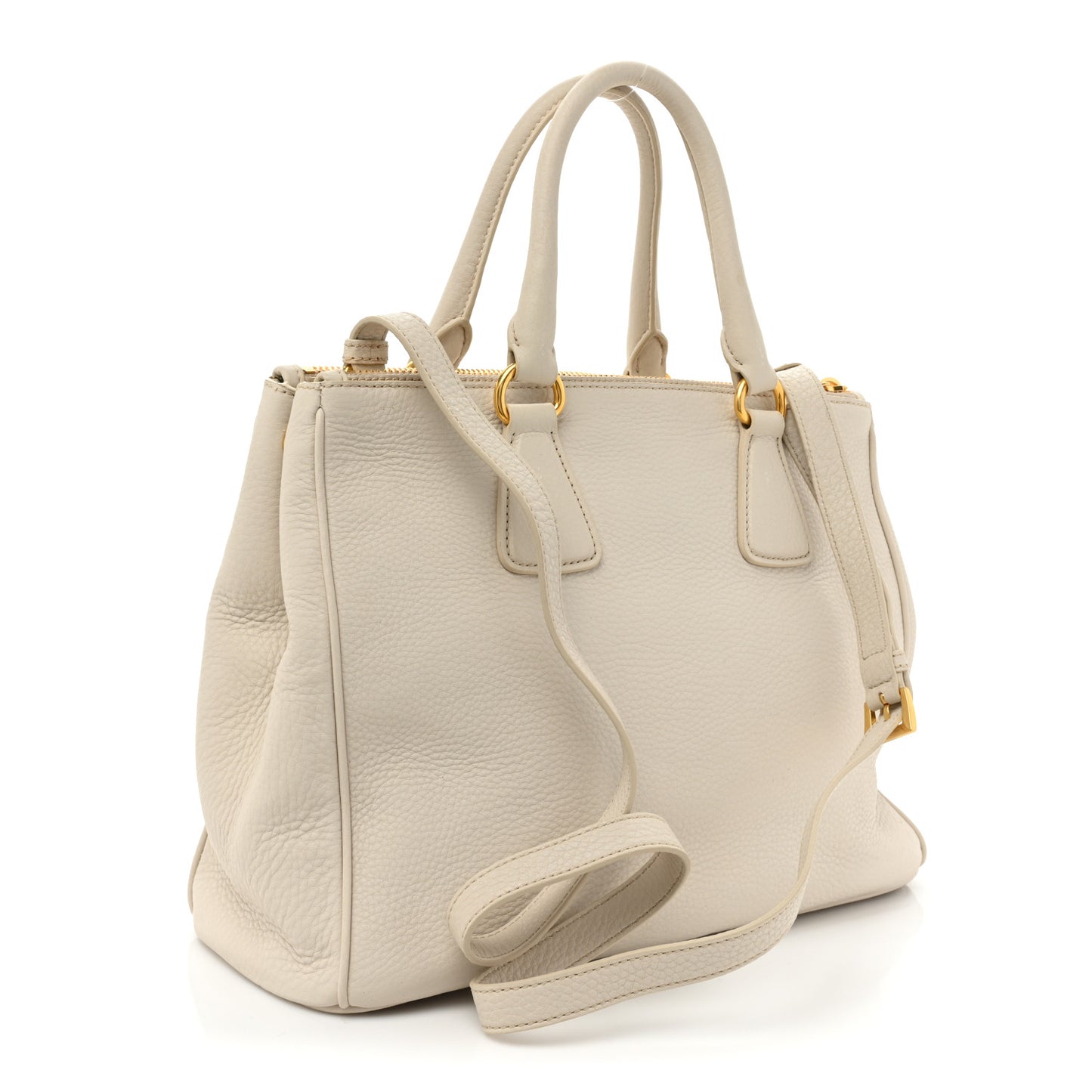 Vitello Daino Large Double Zip Tote Talco