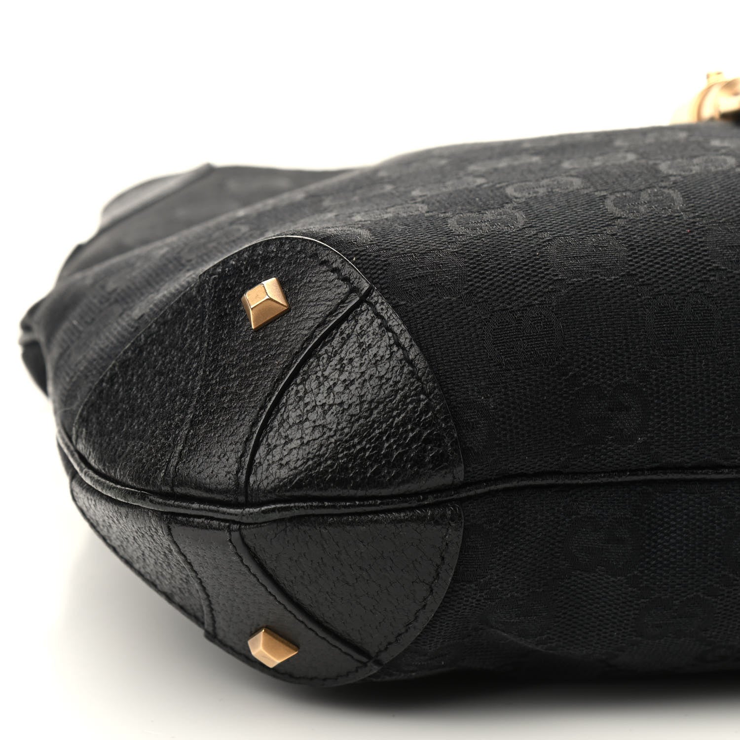 Gucci Monogram Piston Lock Jackie O Hobo Black 8 of 9
