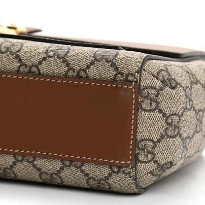 Gucci GG Supreme Monogram Calfskin Padlock Slip Pocket Shoulder Bag Beige Cuir 10 of 11