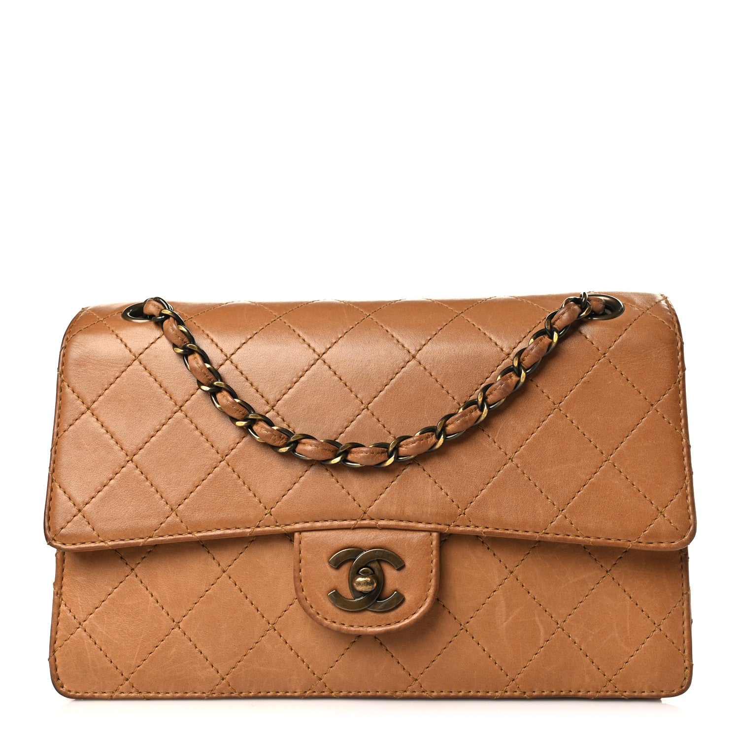 Chanel Calfskin Stitched Medium Single Flap Brown 1 of 11