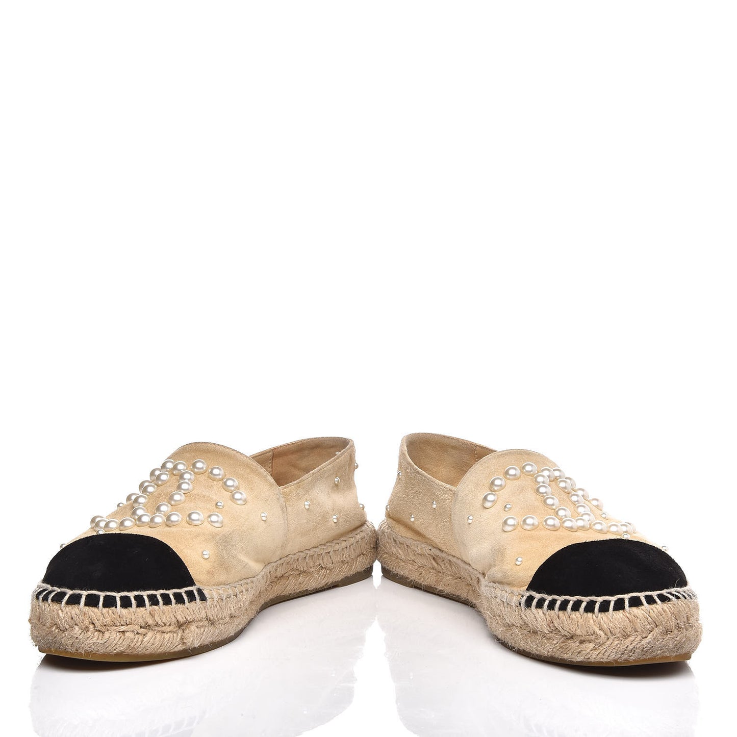 Suede Pearl CC Espadrilles 37 Beige Black
