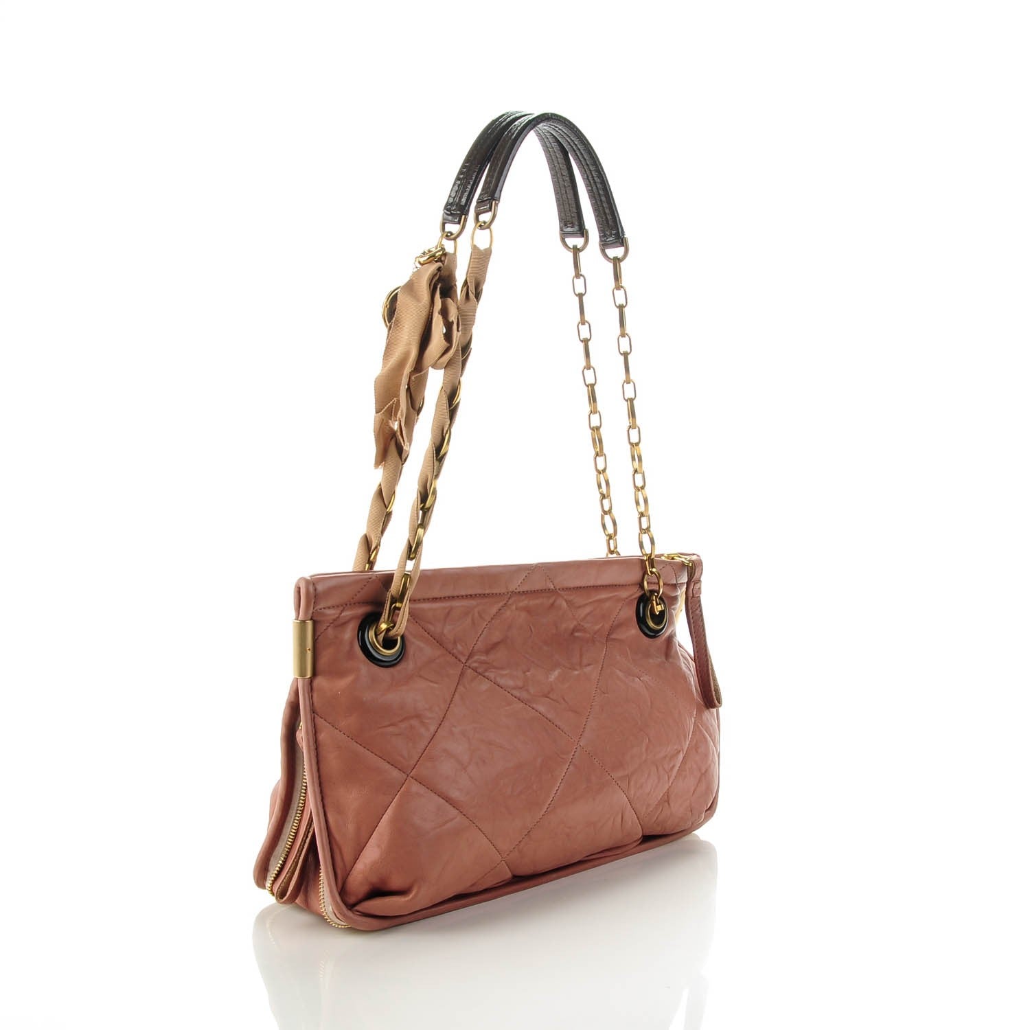 Lanvin Lambskin Quilted Medium Amalia Shoulder Bag Rose 3 of 6