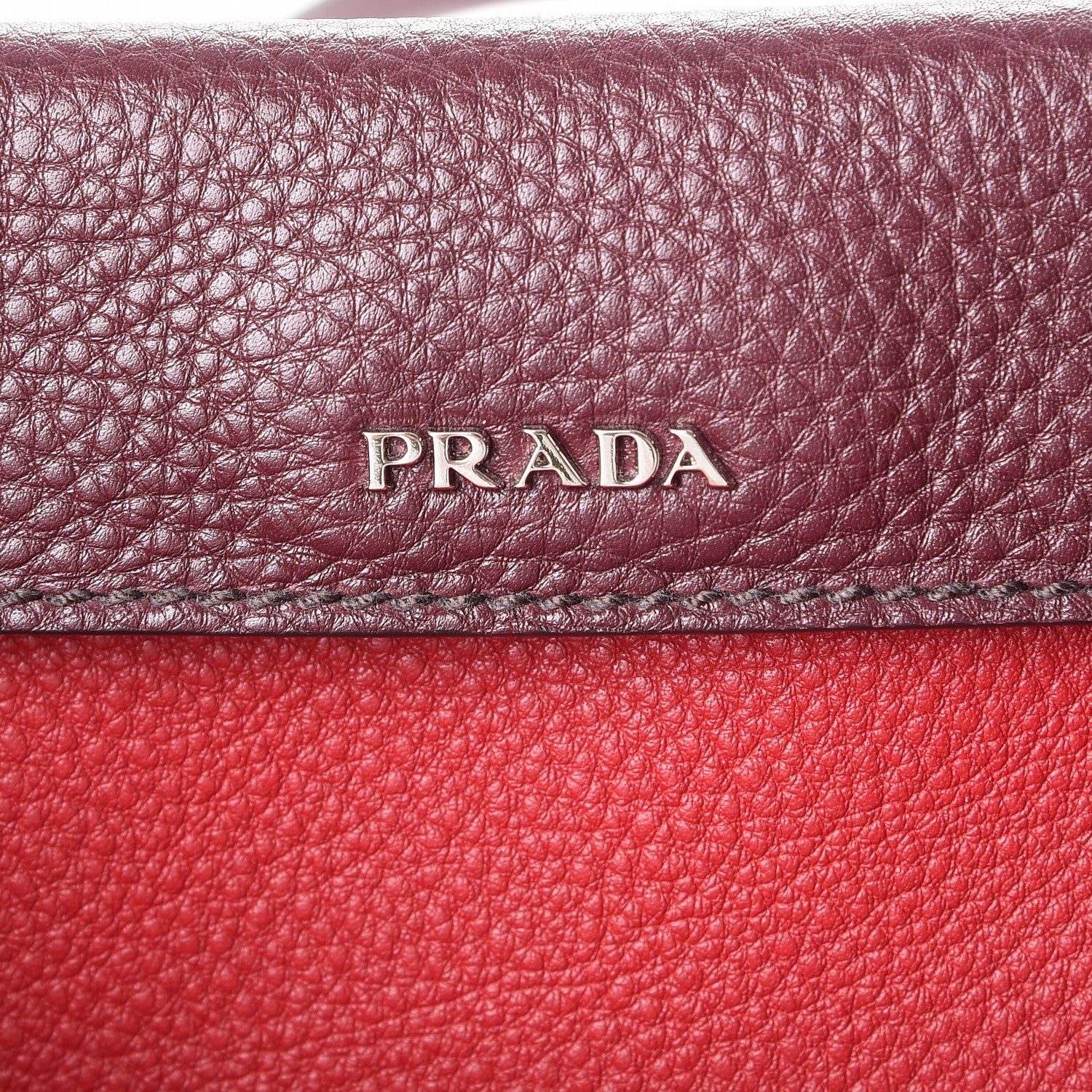 Prada Vitello Daino Medium Double Bag Granato Scarlatto 6 of 9