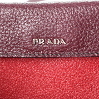 Prada Vitello Daino Medium Double Bag Granato Scarlatto 6 of 9