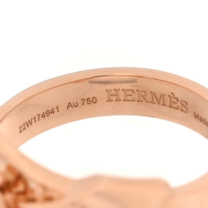 Hermes 18K Rose Gold Kelly Gavroche Ring 51 5.75 4 of 6