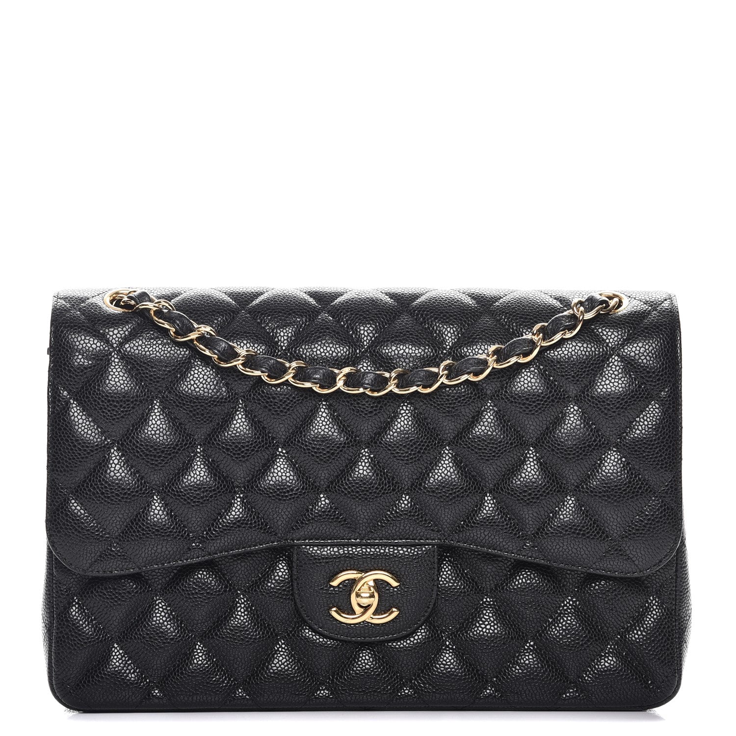 Chanel Caviar Quilted Jumbo Double Flap Black 1 of 10