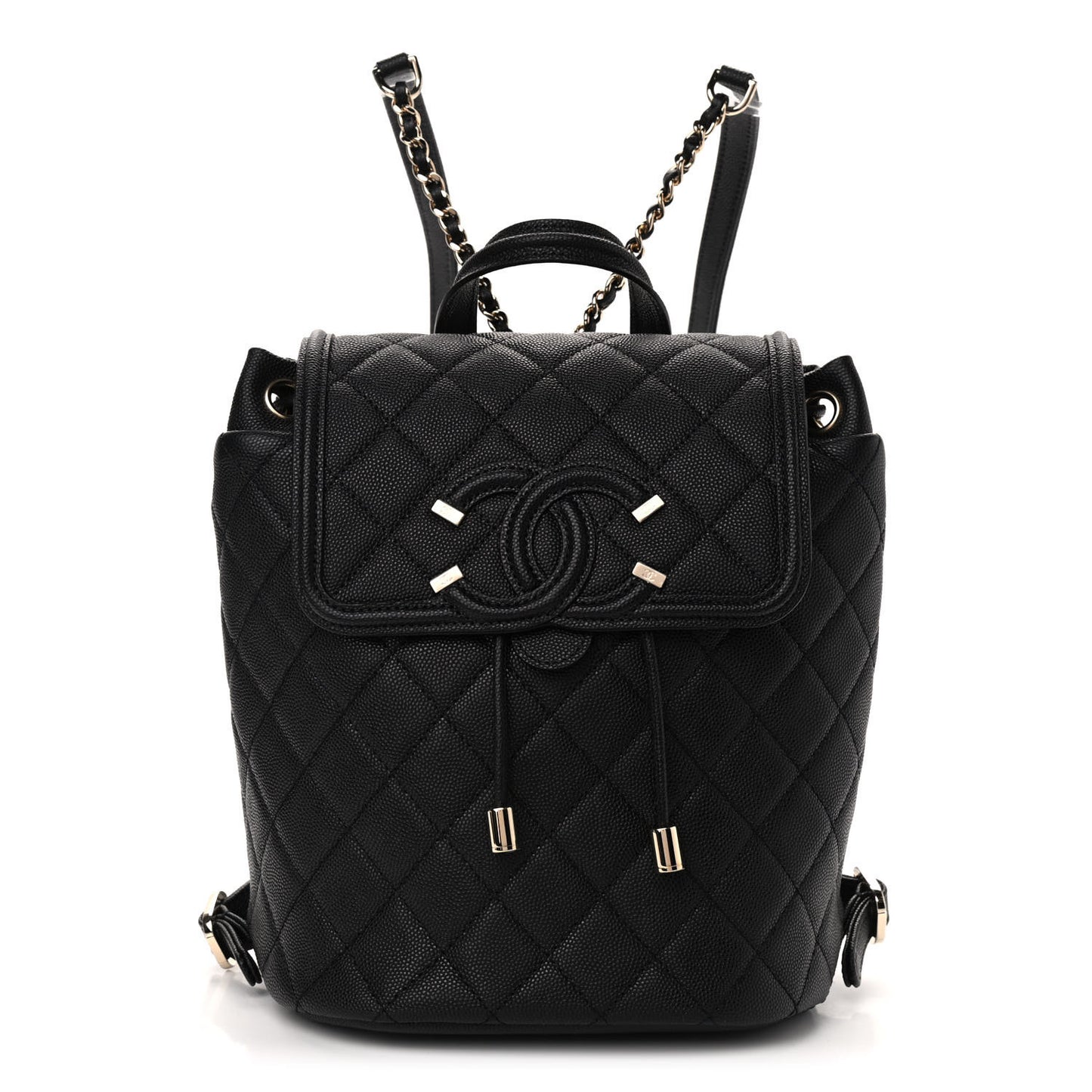 Caviar Quilted Small Filigree Backpack Black