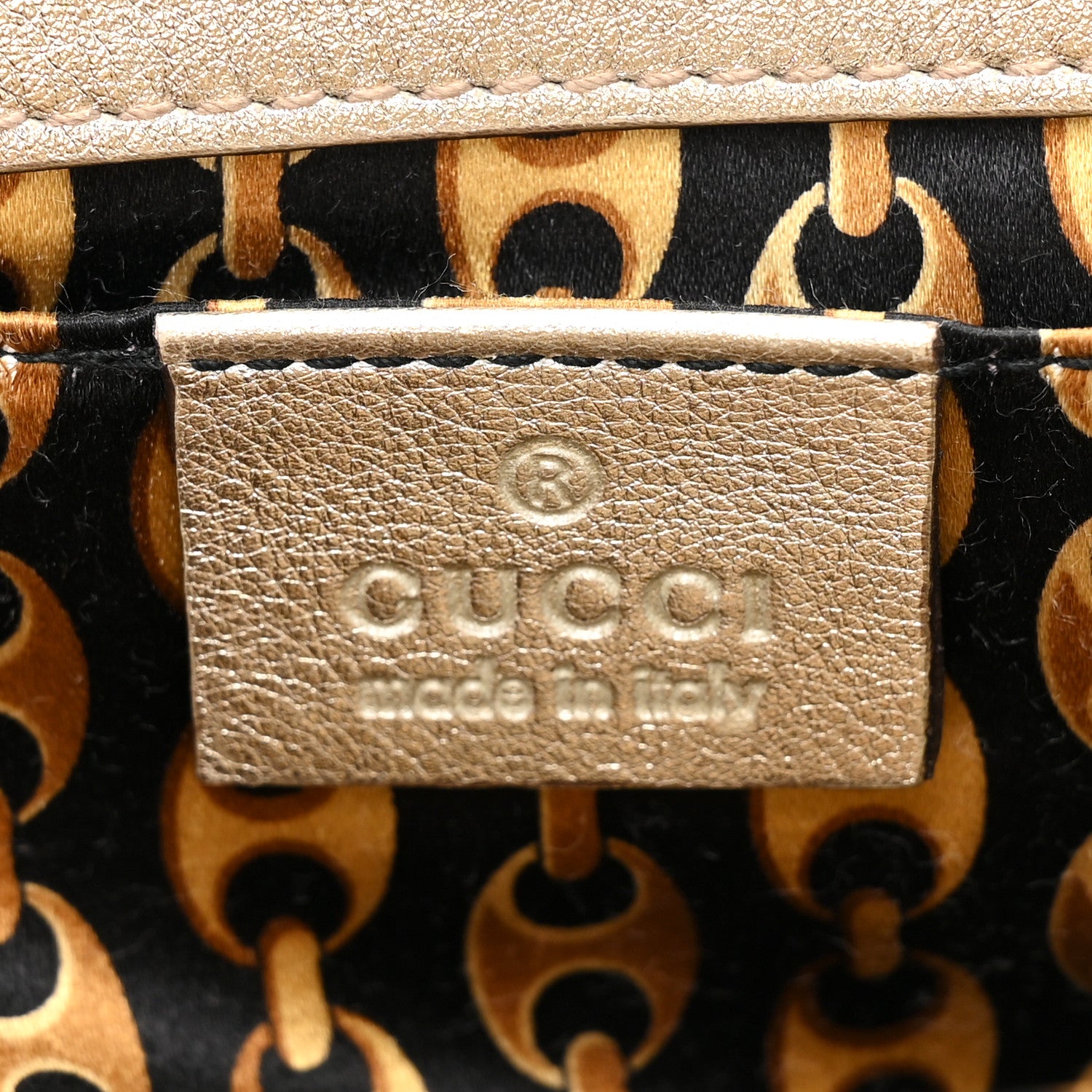 Gucci Metallic Calfskin Britt Clutch Gold 6 of 11