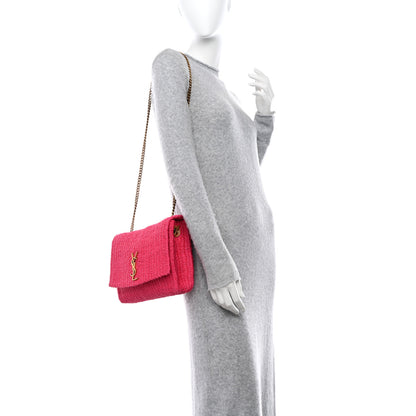 Saint Laurent Raffia Medium Monogram Kate Satchel Pink 2 of 9