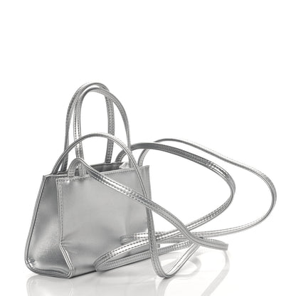 Telfar Metallic Vegan Leather Small Shopping Bag Silver 3 of 10