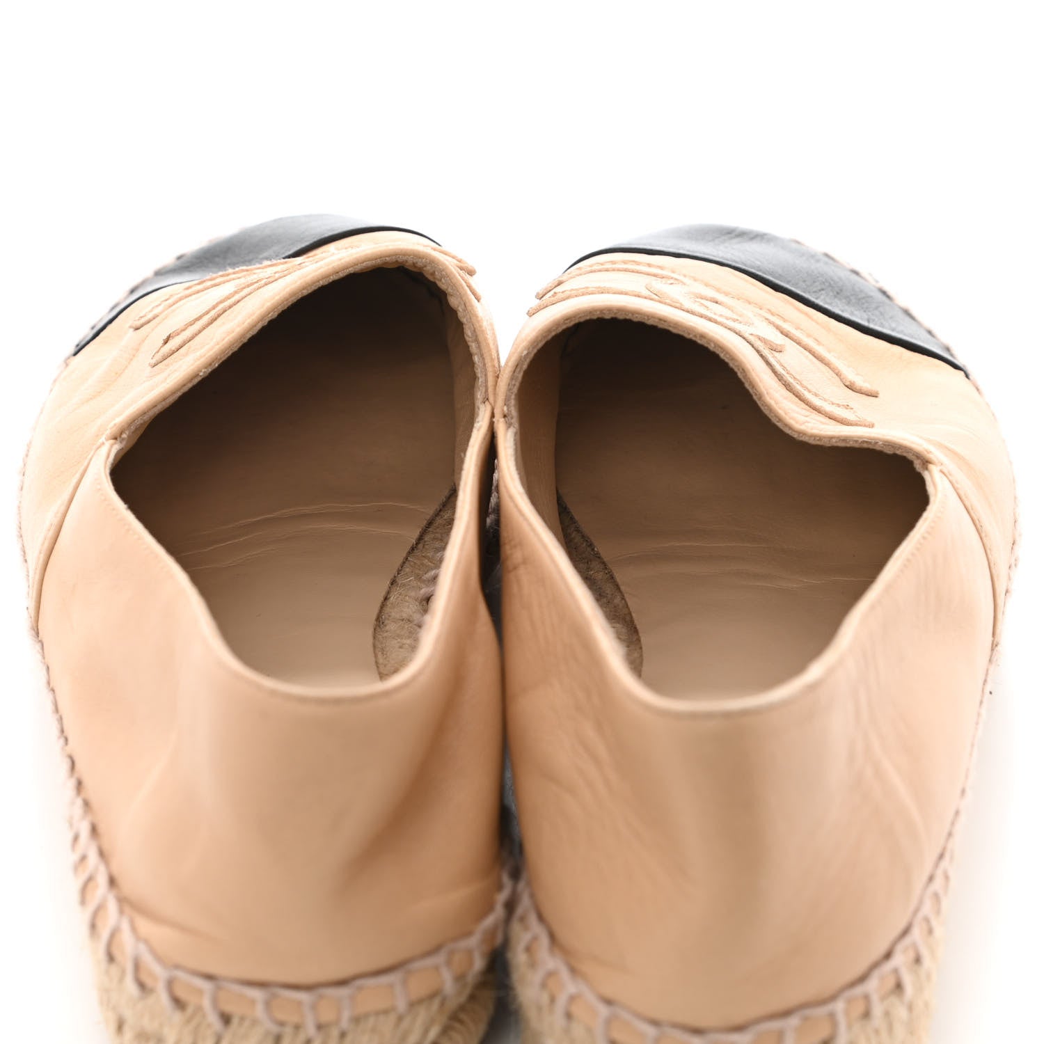 Chanel Lambskin CC Espadrilles 37 Beige Black 9 of 11
