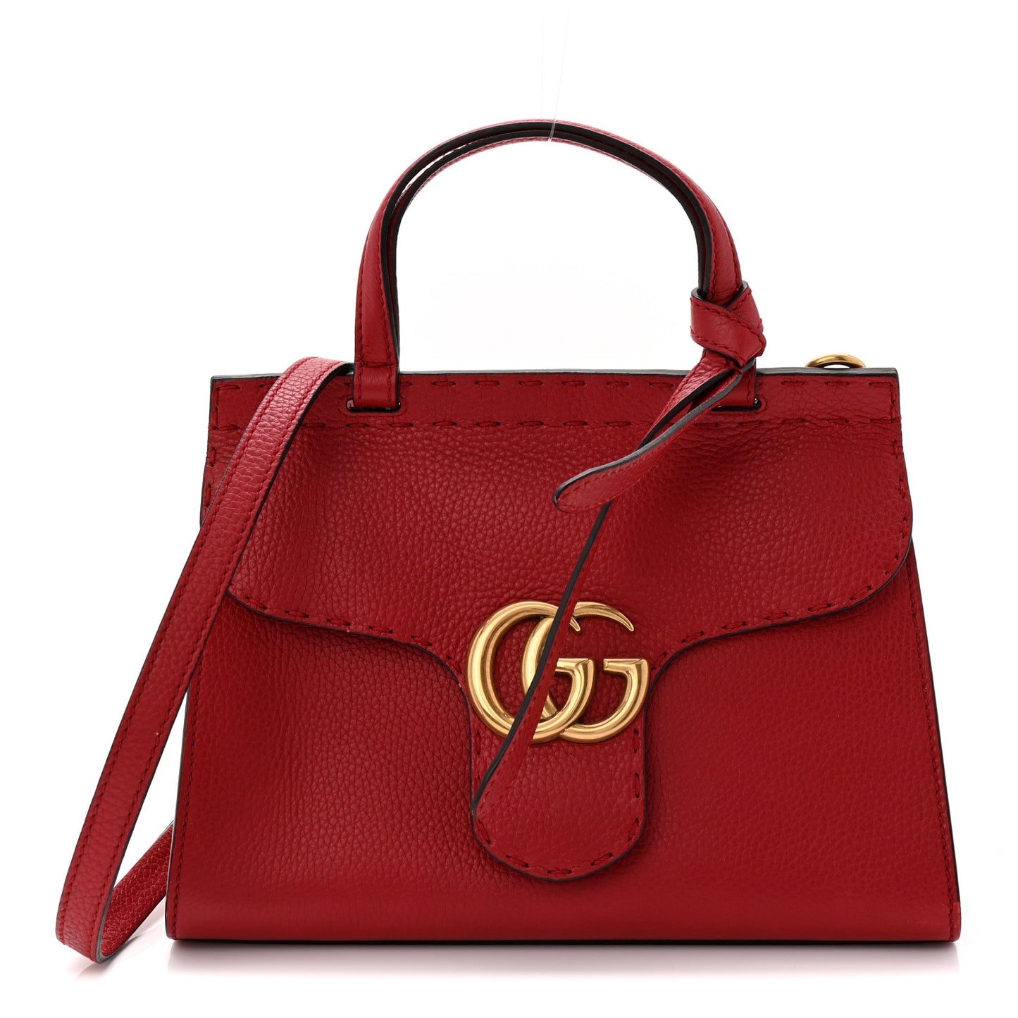 Cellarius Calfskin Mini GG Marmont Top Handle Bag Vulcanic Red