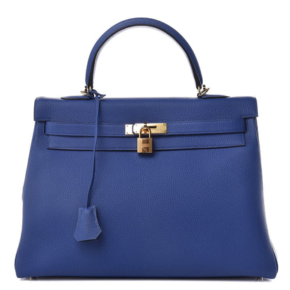 Hermes Togo Kelly Retourne 35 Bleu Electrique 1 of 37