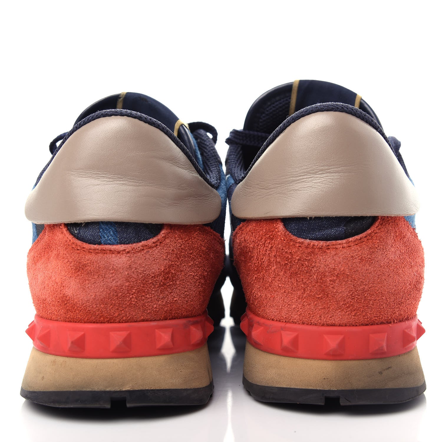 Valentino Garavani Denim Suede Camouflage Mens Rockrunner Sneakers 43 Blue Multicolor 7 of 10
