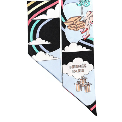 Hermes Silk Carres Volants Twilly Black Ciel Multicolor 2 of 4