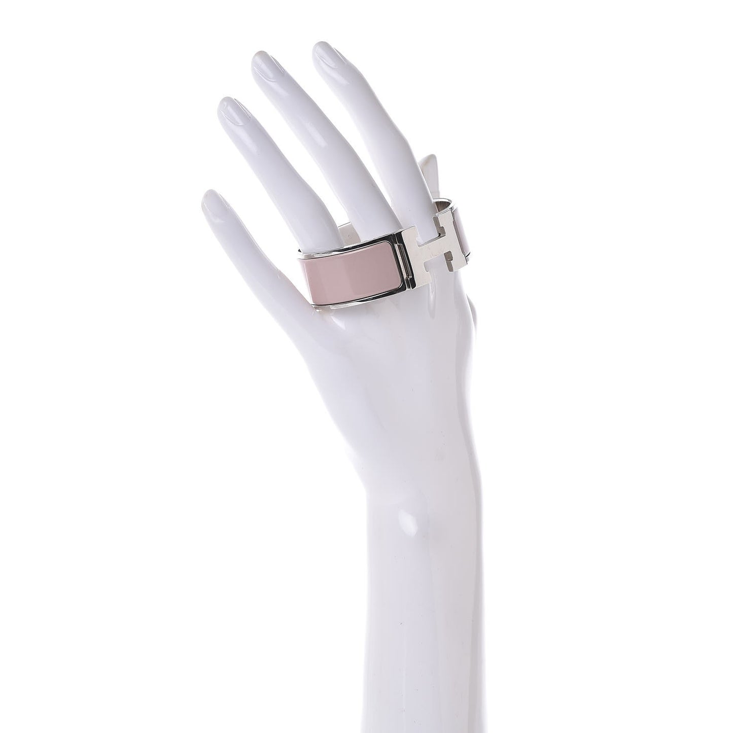 Enamel Wide Clic Clac H Bracelet PM Rose Poudre