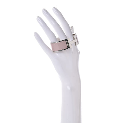 Hermes Enamel Wide Clic Clac H Bracelet PM Rose Poudre 2 of 5