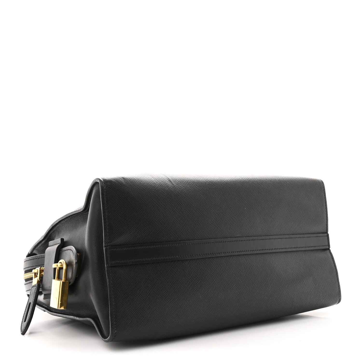 Prada Saffiano City Calfskin Medium Esplanade Tote Black 4 of 12