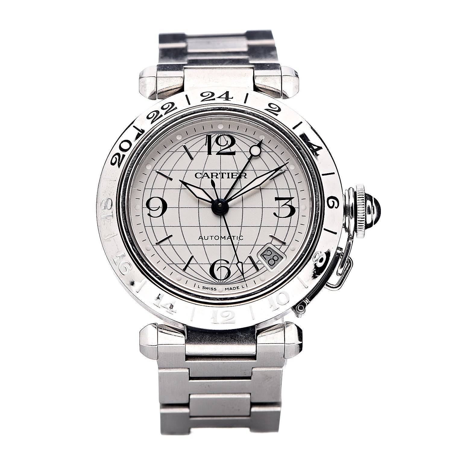 Cartier Stainless Steel 35mm Pasha GMT Automatic Watch 1 of 6