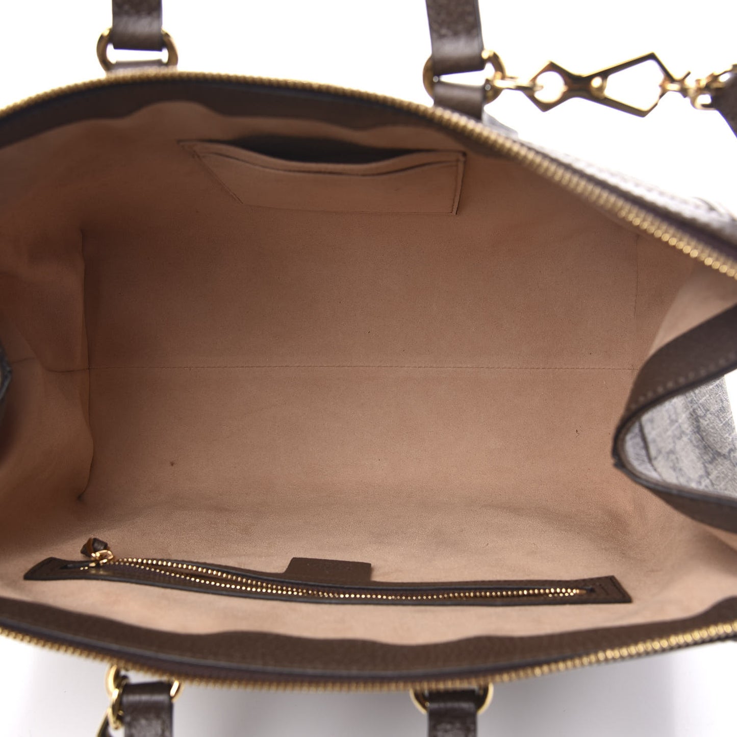 GG Supreme Monogram Web Medium Ophidia Tote Bag Brown