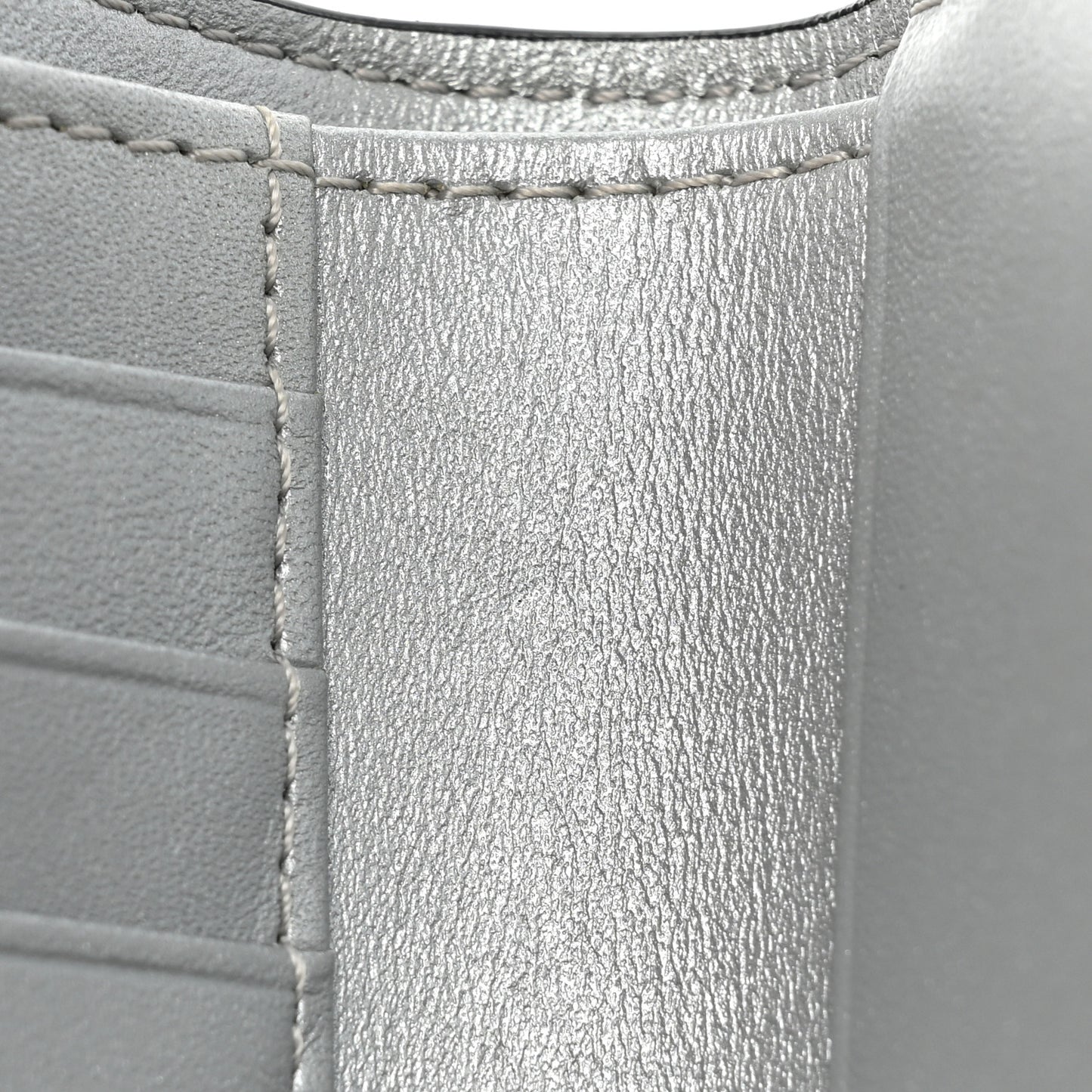Metallic Visetos Trifold Wallet Silver