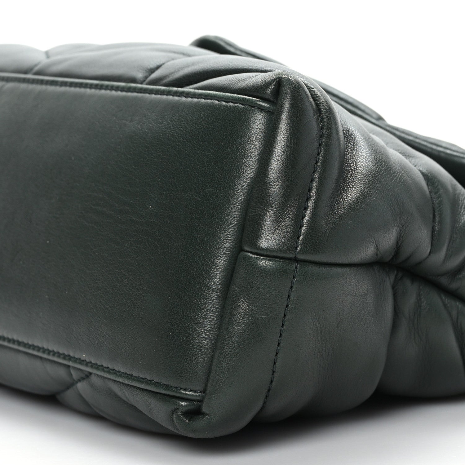 Saint Laurent Lambskin Quilted Small Loulou Puffer Monogram Chain Satchel Seaweed Green 9 of 9