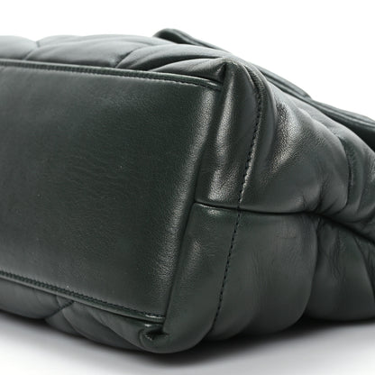 Saint Laurent Lambskin Quilted Small Loulou Puffer Monogram Chain Satchel Seaweed Green 9 of 9