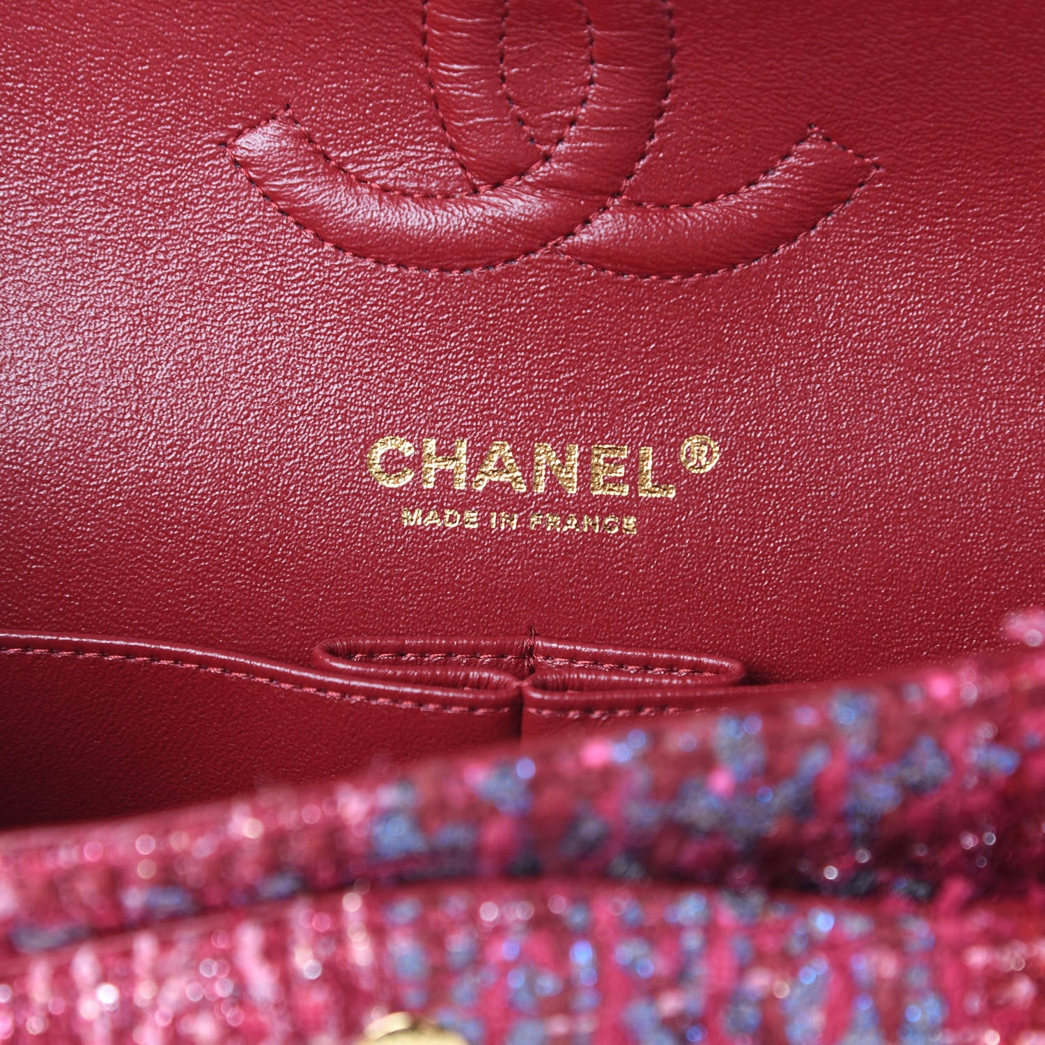 Chanel Tweed Quilted Medium Double Flap Red 7 of 12