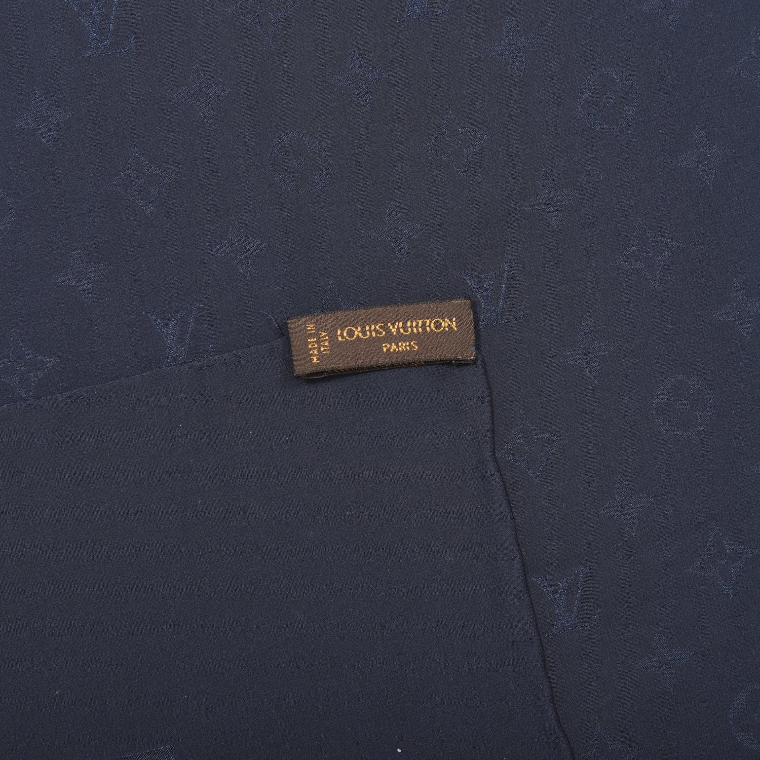 Louis Vuitton Silk Wool Monogram Shawl Night Blue 3 of 3
